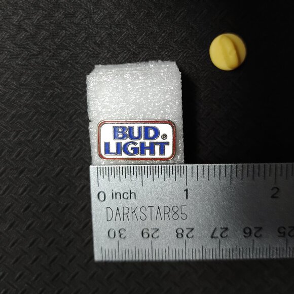 Vintage Bud Light White Blue and Red Logo Enamel Pin With Rubber Backing - Picture 4 of 5